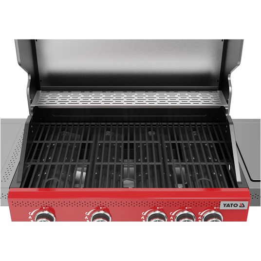 GRILL GAZ. OKAYA 4+1, 14,2KW, CZERWONY -zdjęcie numer 2