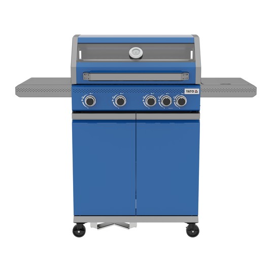 GRILL GAZ. OKAYA 4+1, 14,2KW, NIEBIESKI -zdjęcie numer 7