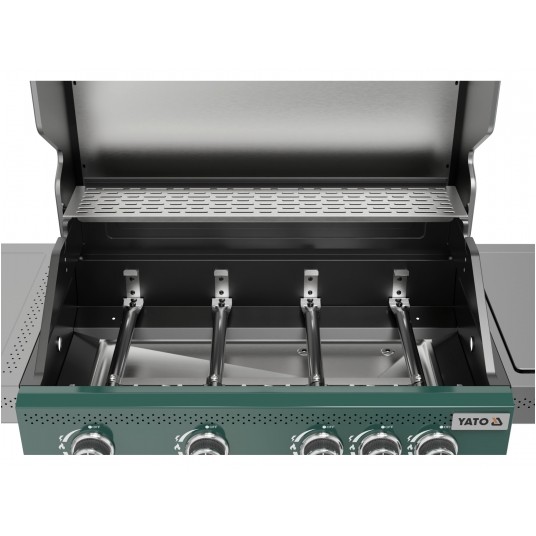 GRILL GAZ. OKAYA 4+1, 14,2KW, ZIELONY -zdjęcie numer 2