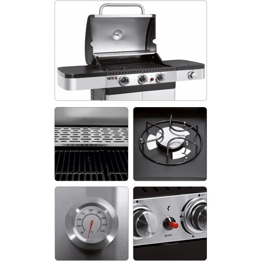 GRILL GAZOWY 3+1 STAL NIERDZEWNA 11,2KW -zdjęcie numer 31