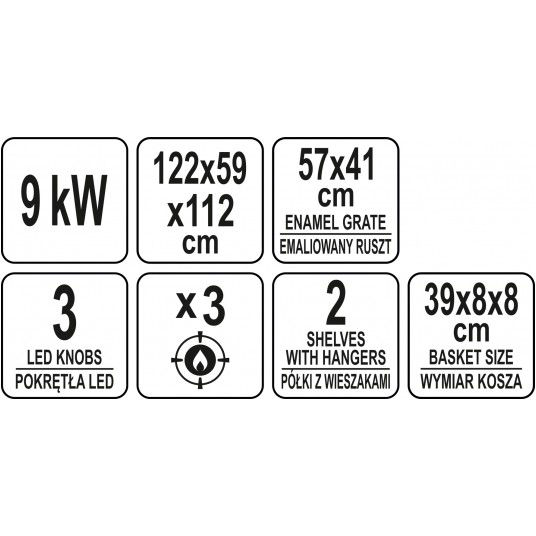 GRILL GAZOWY 3 PALNIKI; 9KW; LED -zdjęcie numer 23