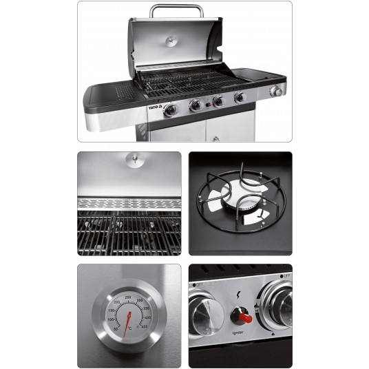 GRILL GAZOWY 4+1 STAL NIERDZEWNA 14,2KW -zdjęcie numer 30