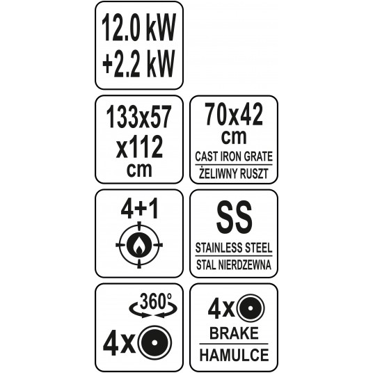 GRILL GAZOWY 4+1 STAL NIERDZEWNA 14,2KW -zdjęcie numer 29