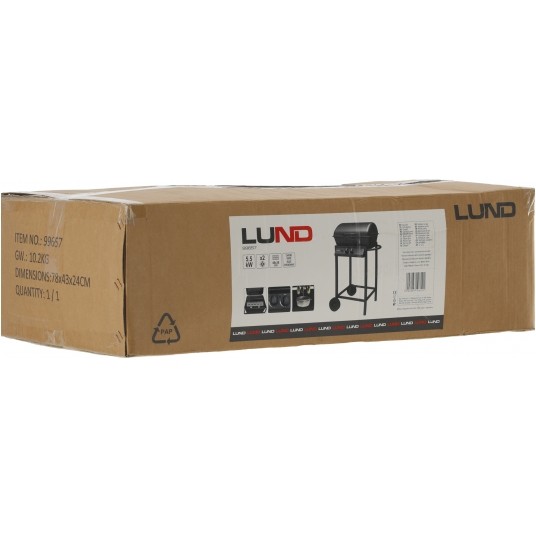 GRILL GAZOWY BAVEN, 2 PALNI 5,5KW CZARNY -zdjęcie numer 2