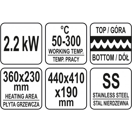 GRILL KONTAKTOWY PANINI RYFLOWANY 44CM -zdjęcie numer 9