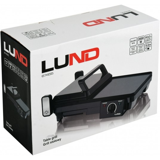 GRILL STOŁOWY EL. 2000W 2W1 40,5X25CM -zdjęcie numer 8