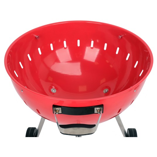 GRILL WĘGLOWY OKRĄGŁY 54CM CZERWONY -zdjęcie numer 4