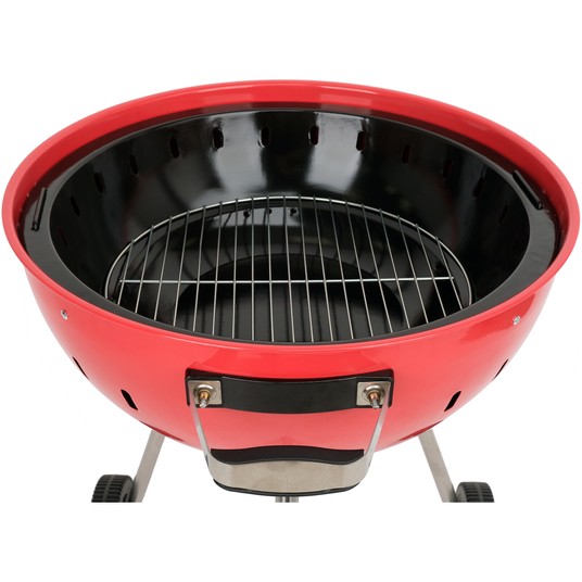 GRILL WĘGLOWY OKRĄGŁY 54CM CZERWONY -zdjęcie numer 2