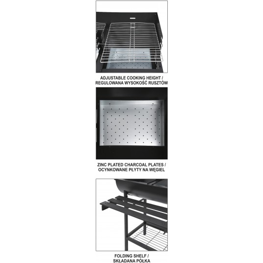 GRILL WĘGLOWY, OTWARTY 74x39CM -zdjęcie numer 5