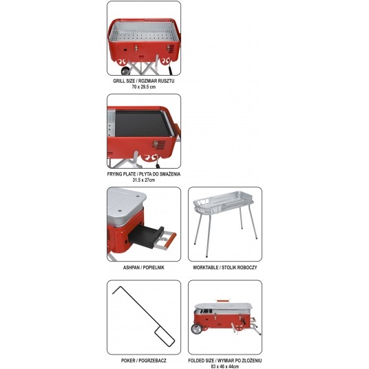 GRILL WĘGLOWY SKŁADANY 70 X 29,5CM -zdjęcie numer 17