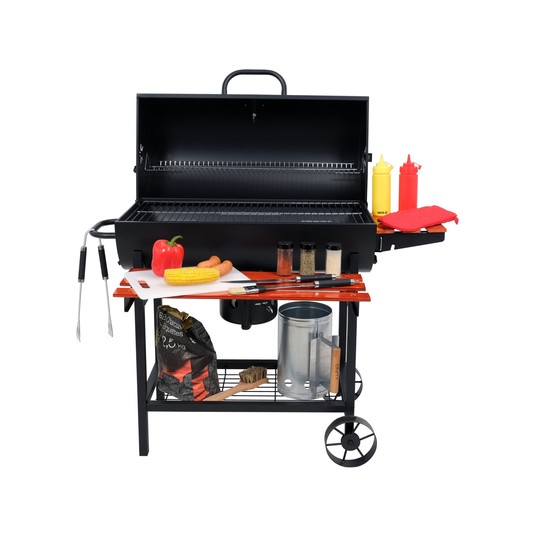 GRILL WĘGLOWY Z POKRYWĄ, RUSZT 71X34,5CM -zdjęcie numer 5