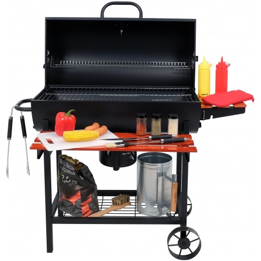 GRILL WĘGLOWY Z POKRYWĄ, RUSZT 71X34,5CM -zdjęcie numer 13