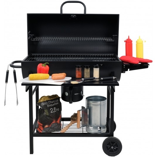 GRILL WĘGLOWY Z POKRYWĄ, RUSZT 71X35CM -zdjęcie numer 13