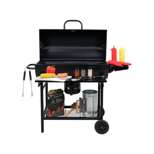 GRILL WĘGLOWY Z POKRYWĄ, RUSZT 71X35CM -zdjęcie numer 4
