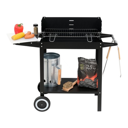 GRILL WĘGLOWY Z PÓŁKĄ RUSZT 48 X 26.5CM -zdjęcie numer 7