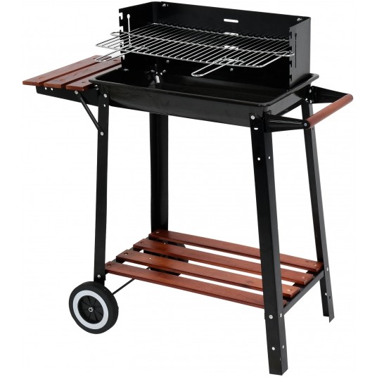 GRILL WĘGLOWY Z PÓŁKĄ, RUSZT 48X28CM -zdjęcie numer 2