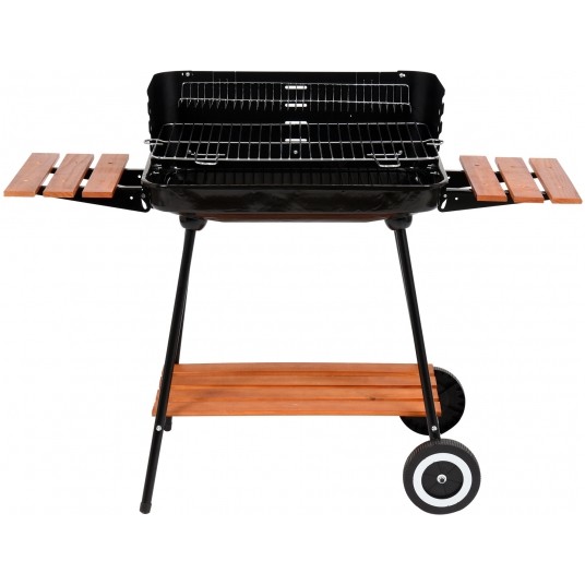 GRILL WĘGLOWY Z PÓŁKAMI, RUSZT 53*33CM -zdjęcie numer 1