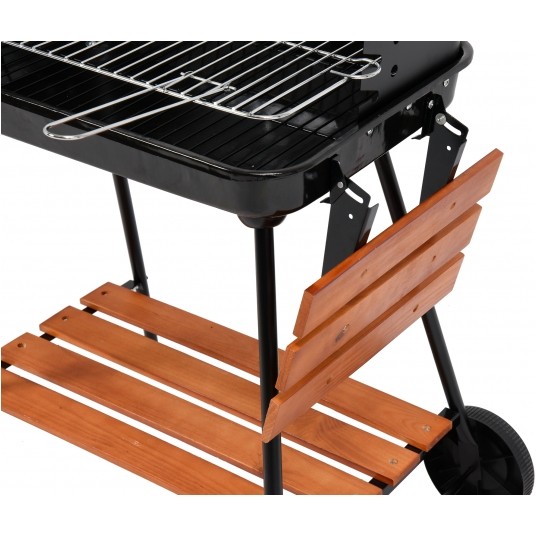 GRILL WĘGLOWY Z PÓŁKAMI, RUSZT 53*33CM -zdjęcie numer 4