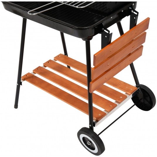 GRILL WĘGLOWY Z PÓŁKAMI, RUSZT 53*33CM -zdjęcie numer 9