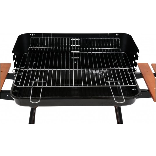 GRILL WĘGLOWY Z PÓŁKAMI, RUSZT 53*33CM -zdjęcie numer 3