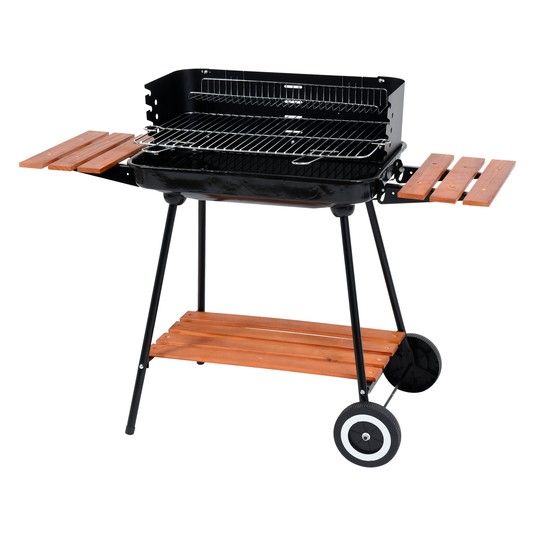 GRILL WĘGLOWY Z PÓŁKAMI, RUSZT 53*33CM -zdjęcie numer 2