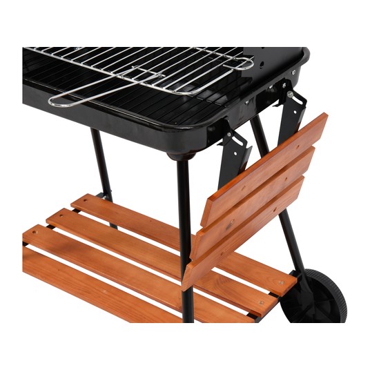 GRILL WĘGLOWY Z PÓŁKAMI, RUSZT 53*33CM -zdjęcie numer 4