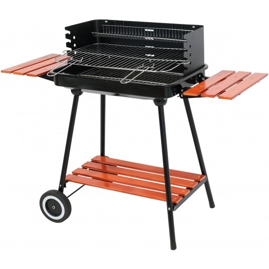 GRILL WĘGLOWY Z PÓŁKAMI, RUSZT 53X33CM -zdjęcie numer 1