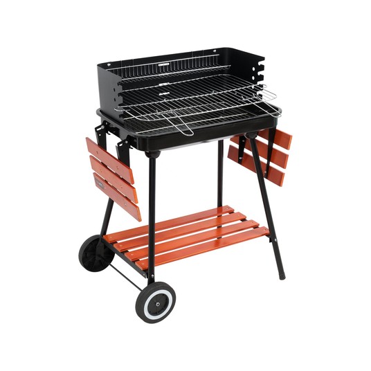 GRILL WĘGLOWY Z PÓŁKAMI, RUSZT 53X33CM -zdjęcie numer 3
