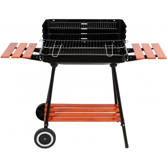 GRILL WĘGLOWY Z PÓŁKAMI, RUSZT 53X33CM -zdjęcie numer 2