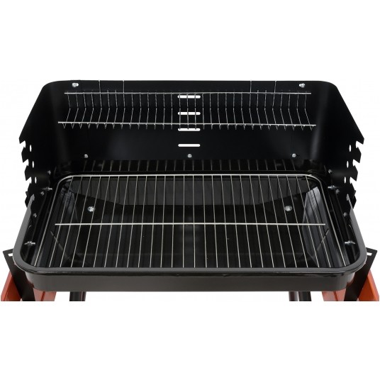 GRILL WĘGLOWY Z PÓŁKAMI, RUSZT 53X33CM -zdjęcie numer 5