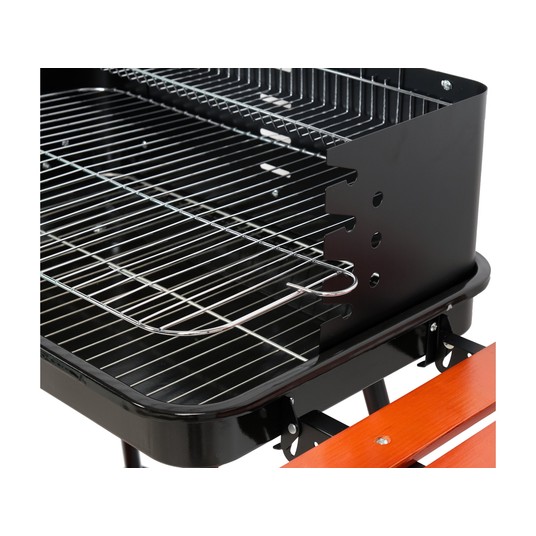 GRILL WĘGLOWY Z PÓŁKAMI, RUSZT 53X33CM -zdjęcie numer 4