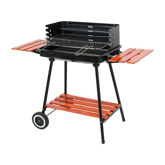 GRILL WĘGLOWY Z PÓŁKAMI, RUSZT 53X33CM -zdjęcie numer 1