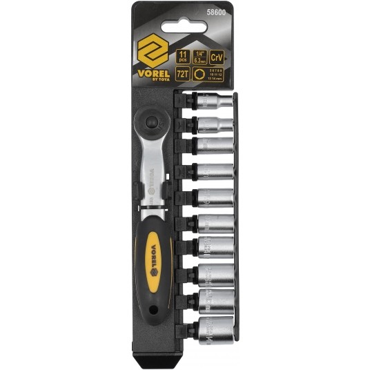 GRZECHOTKA 1/4" Z NASADKAMI CRV -11CZ -zdjęcie numer 3