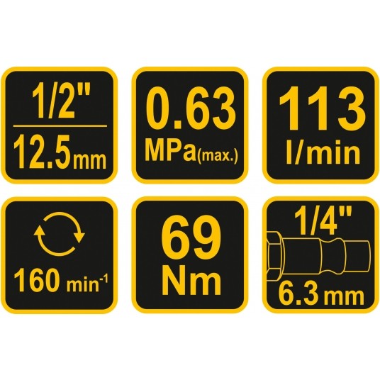 GRZECHOTKA PNEUMATYCZNA 1/2" 69Nm -zdjęcie numer 5