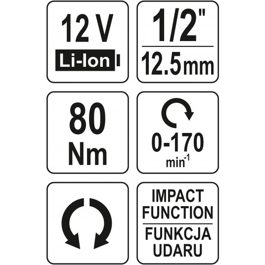 GRZECHOTKA UDAROWA 12V 1/2'' 80NM - BODY -zdjęcie numer 4