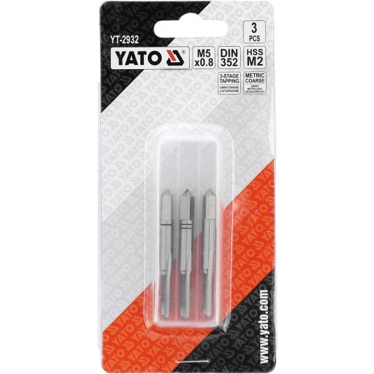 GWINTOWNIK RĘCZNY M5 3SZT HSS -zdjęcie numer 4