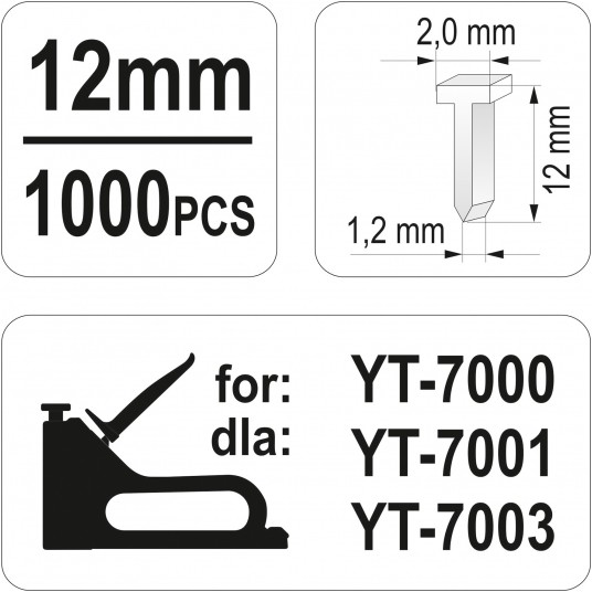 GWOŹDZIE DO ZSZYWACZY YATO 12MM 1000SZT. -zdjęcie numer 3