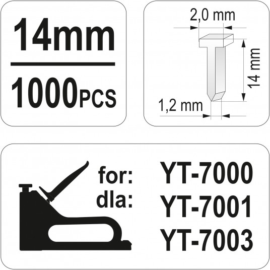 GWOŹDZIE DO ZSZYWACZY YATO 14MM 1000SZT. -zdjęcie numer 1