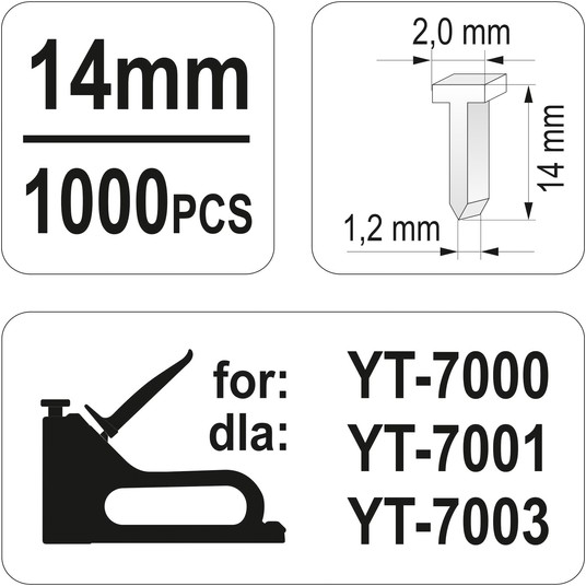 GWOŹDZIE DO ZSZYWACZY YATO 14MM 1000SZT. -zdjęcie numer 1