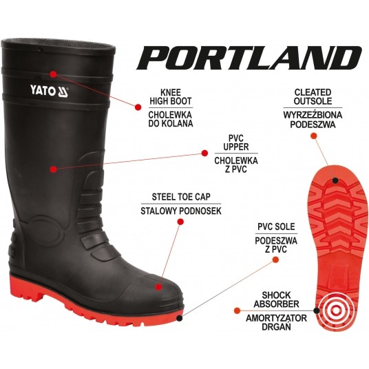 KALOSZE Z MET. PODNOSKIEM PORTLAND 40 -zdjęcie numer 6