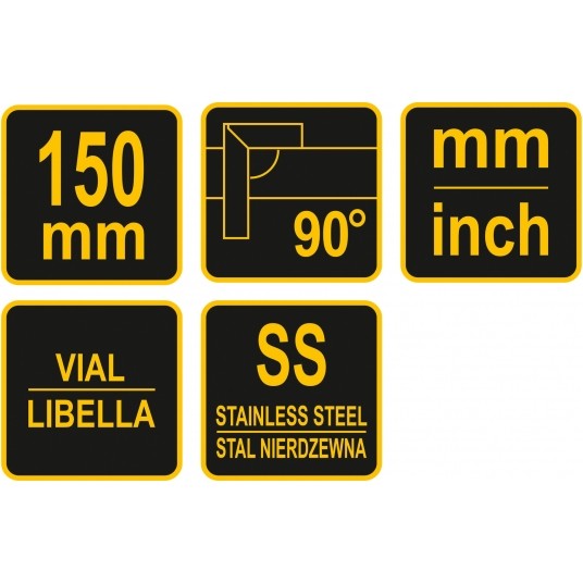 KĄTOWNIK METALOWY 150 MM ZE STOPKĄ I LIB -zdjęcie numer 2