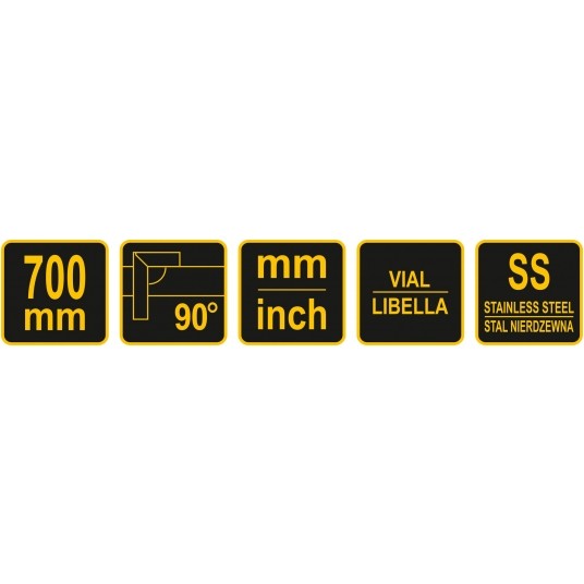 KĄTOWNIK METALOWY 700 MM ZE STOPKĄ I LI -zdjęcie numer 3