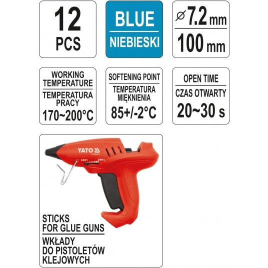 KLEJ TERMOTOPLIWY 7,2x100MM 12SZ NIEBIES -zdjęcie numer 3