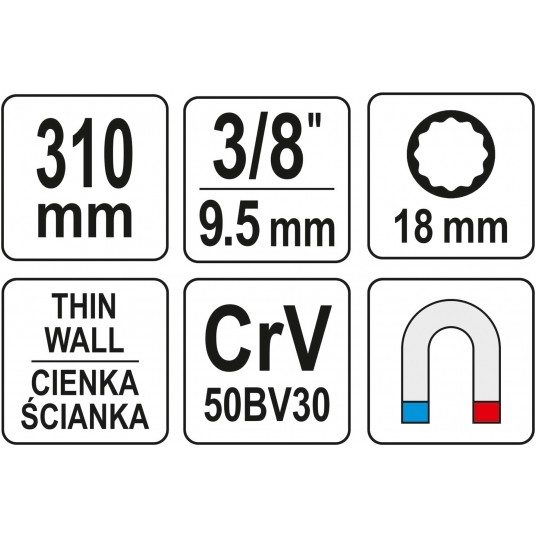 KLUCZ DO ŚWIEC 18 MM X 310 -zdjęcie numer 5