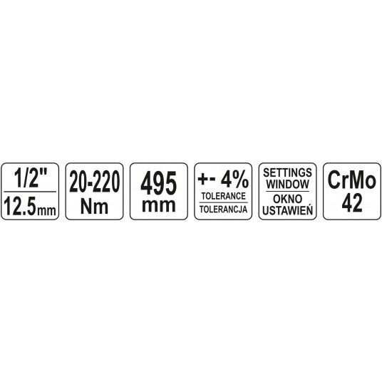KLUCZ DYNAMOMETRYCZNY 1/2" 20-220Nm -zdjęcie numer 6