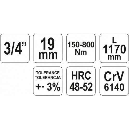 KLUCZ DYNAMOMETRYCZNY 3/4" 150-800 Nm -zdjęcie numer 7