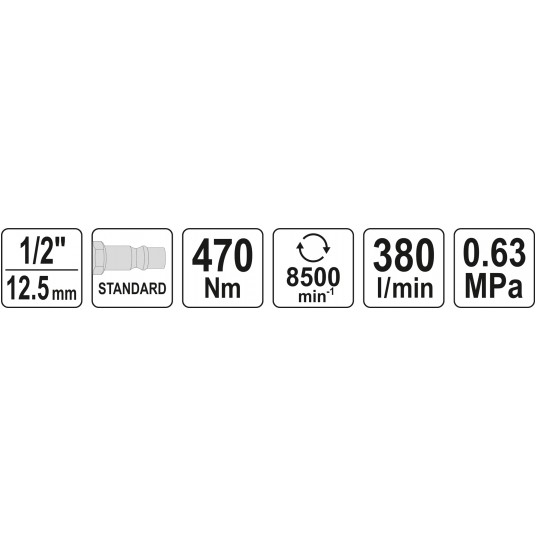 KLUCZ PNEUMATYCZNY 1/2" MINI 470Nm -zdjęcie numer 5
