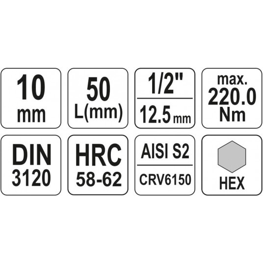 KLUCZ TRZPIENIOWY HEX 1/2" 10MM L55MM -zdjęcie numer 4