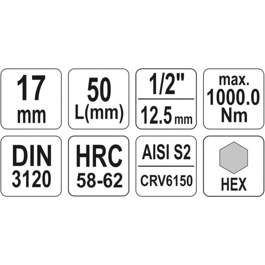 KLUCZ TRZPIENIOWY HEX 1/2" 17MM L55MM -zdjęcie numer 4