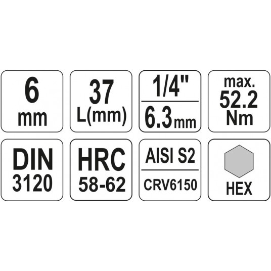 KLUCZ TRZPIENIOWY HEX 1/4" 6MM L37MM -zdjęcie numer 4